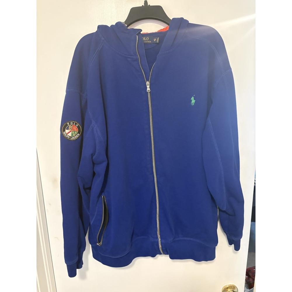 Men's Polo Ralph Lauren Blue Zip Up Hoodie Size 2XB
